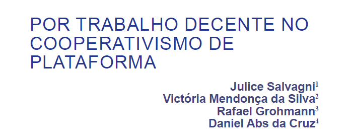 Artigo Cooperativismo de&nbsp;Plataforma